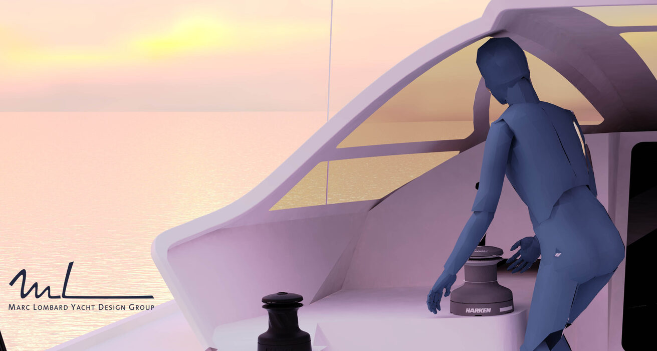 Guerrera concept rendering, close-up cockpit detail with crew figure at winch